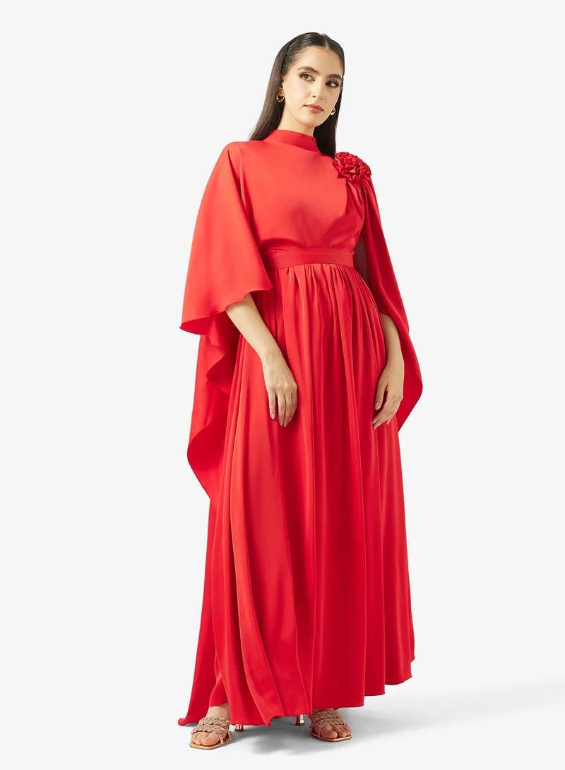 Golden Apple Embellished Silk Maxi Dress